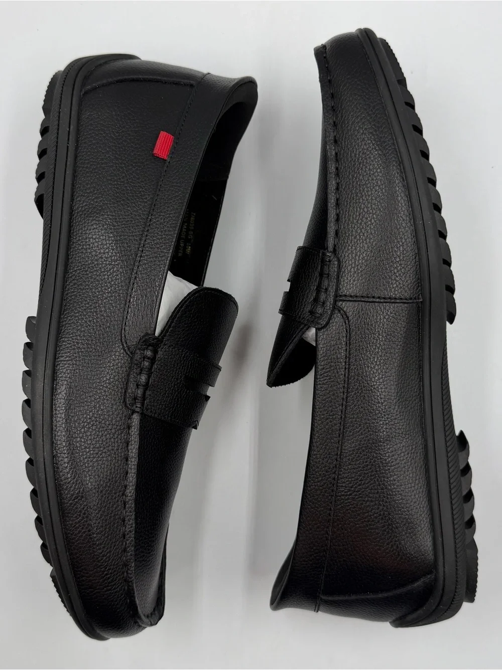 Marc Joseph New York John Street Mens Penny Loafer Sz 10W Black Grainy Slip On